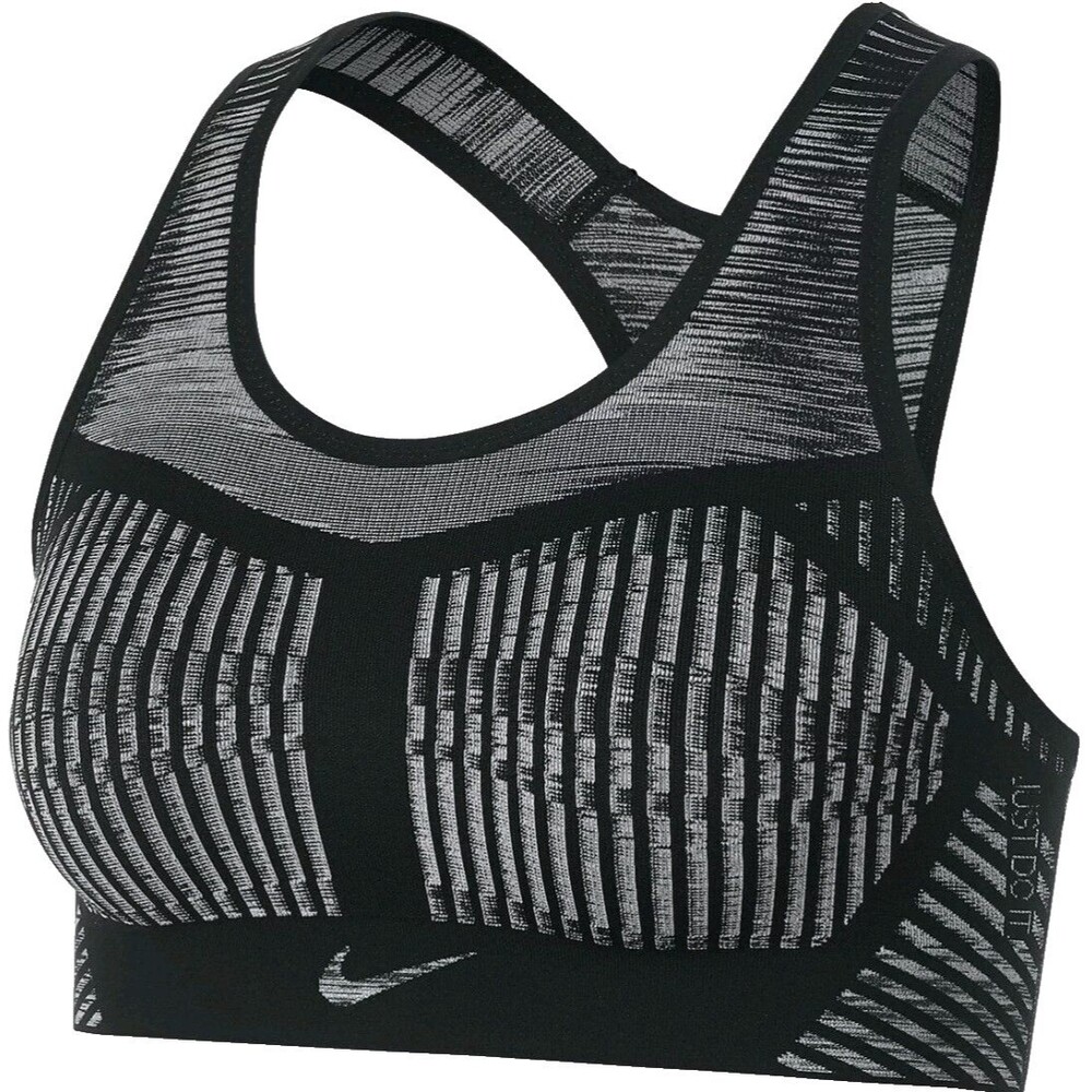Nike Women’s Sports Bra Small Gray Black Unlined No Padding Wireless Flyknit